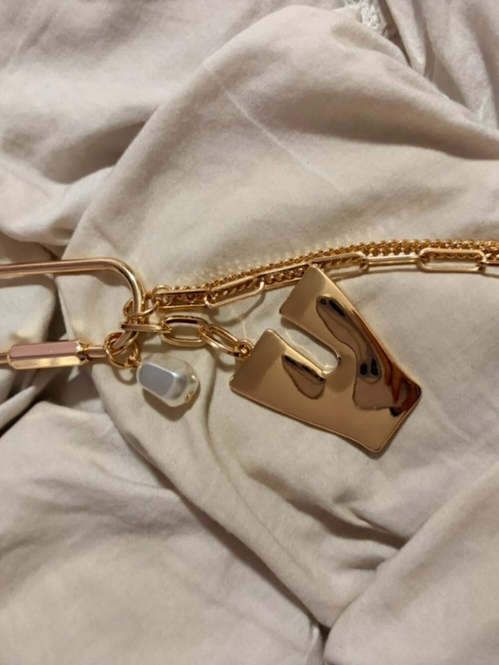 Free People Gold Tone Letter V Charm Bag Charm